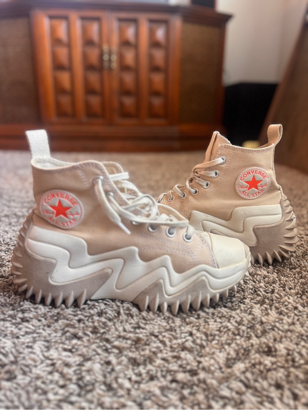 Converse run star motion canvas sneakers
 — Beige